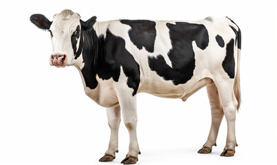 cow isolated on white. - obrazy, fototapety, plakaty