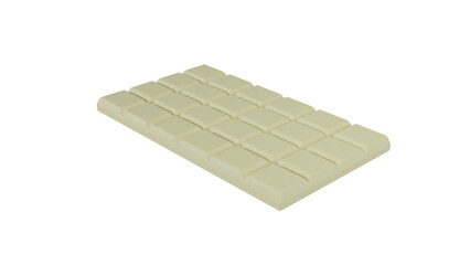 White chocolate bar isolated on transparent and white background. Chocolate concept. 3D render