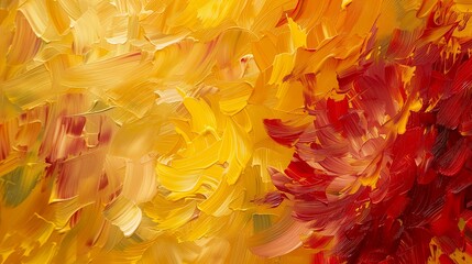 closeup yellow red flower synesthesia autumn leaves falling young depth map whirlwind high octane - obrazy, fototapety, plakaty