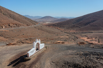 aerial view on fuerteventura landscape