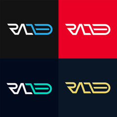 RAED linked letter logo design template vector, RAED initial letter logo