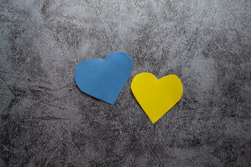 yellow and blue heart on the background