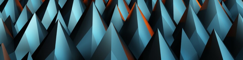 Dynamic banner – Symmetry in motion, a mesmerising array of reflective pyramids, showcasing, a dance between light and shadow 