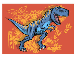 Tyrannosaurus Rex Dinosaur Vector Illustration Art Design