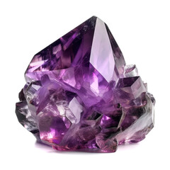 raw amethyst on a white background