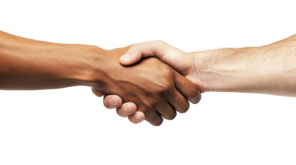 Two People Shaking Hands Over a Isolated on Transparent Background