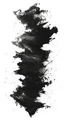 Obraz premium Abstract Black and White Paint Splatter on Black Background