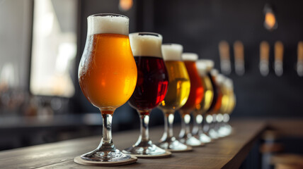 Table Set with an Array of Craft Beers in Moody Hues