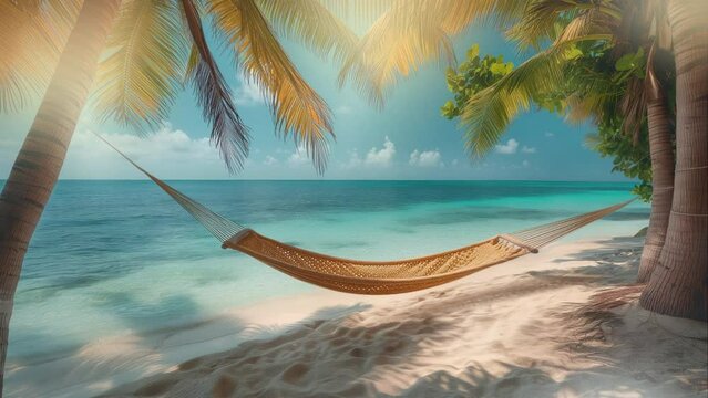 Hammock on a lost tropical beach