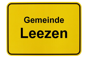 Illustration eines Ortsschildes der Gemeinde Leezen in Mecklenburg-Vorpommern