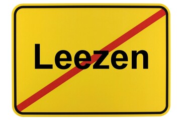 Illustration eines Ortsschildes der Gemeinde Leezen in Mecklenburg-Vorpommern