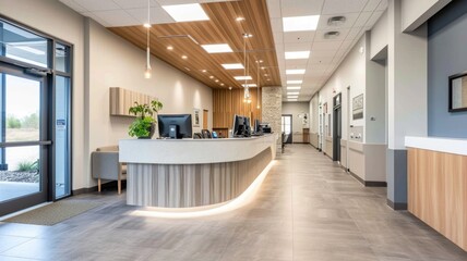 cozy reception area of a modern veterinary clinic that provides first-class care for your pets