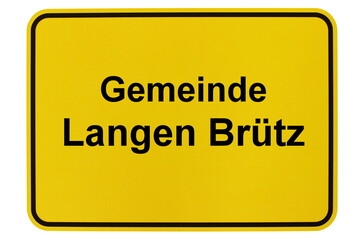 Illustration eines Ortsschildes der Gemeinde Langen Brütz in Mecklenburg-Vorpommern