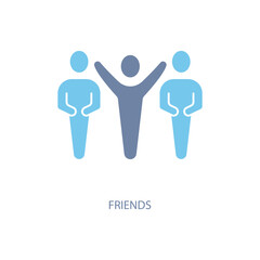 Friends concept line icon. Simple element illustration. Friends concept outline symbol design.