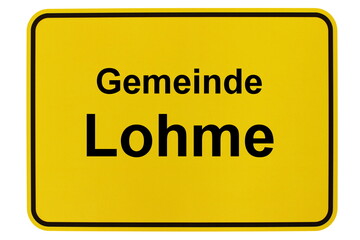 Illustration eines Ortsschildes der Gemeinde Lohme in Mecklenburg-Vorpommern