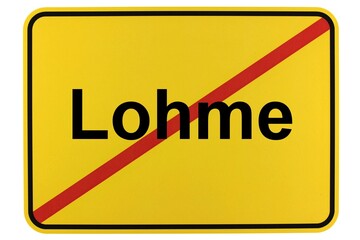 Illustration eines Ortsschildes der Gemeinde Lohme in Mecklenburg-Vorpommern