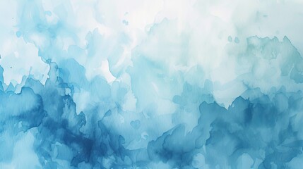 Blue watercolor abstract background, form, design element. Colorful hand painted texture, wash. Absttract clouds, sea, water texture
