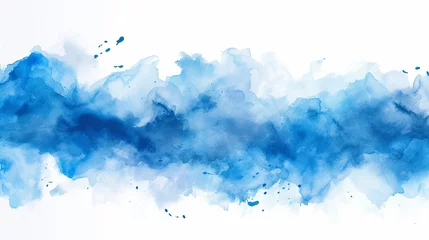 Fotobehang blue watercolor paint stroke background vector illustration © Orxan