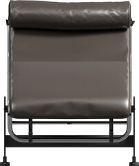 Front view of leather lounger chair