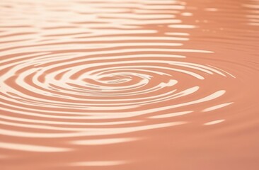 Pastel peach color rippling water reflections, beige abstract background, Peach Fuzz