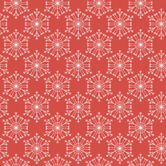 Winter seamless pattern with white snowflakes on pink background. Vector illustration for fabric, textile wallpaper, posters, gift wrapping paper. Christmas vector illustration