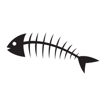 fish skeleton bone icon vector illustration design