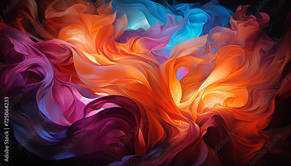 Canvas Prints glowing flame paints a mysterious futuristic wave generated by ai