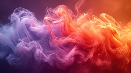  a multicolored smoke texture on a black background with a red, orange, and pink smoke trail in the foreground. - obrazy, fototapety, plakaty