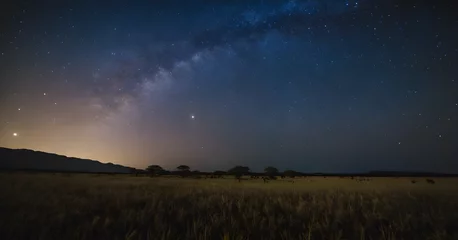 Rolgordijnen Starry Night in Savana © Alberto