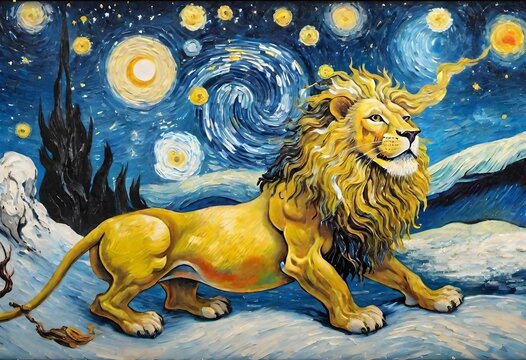 Leon under starry night