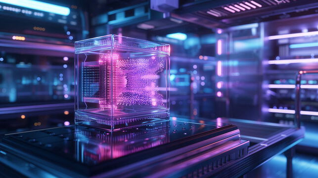 A sophisticated quantum computer in a high-tech lab setting