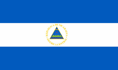 Flag of Nicaragua. Nicaragua flag. Caribbean country