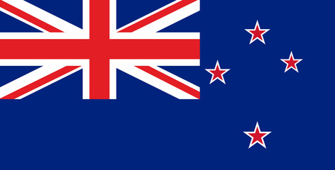 Flag of New Zealand. New Zealand flag on fabric surface. Country in Oceania