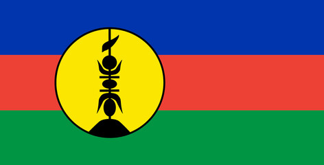 Flag of New Caledonia. New Caledonia state symbol. country of Oceania