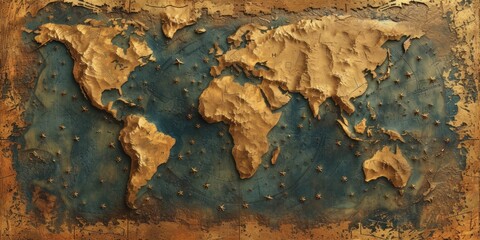 World Map Painting on Wall