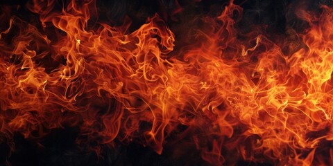 Close-Up of Vibrant Fire Flames - obrazy, fototapety, plakaty