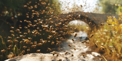 Swarm of Bees in Flight