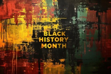 Red, yellow, and green Black History Month banner with rough texture Generative AI