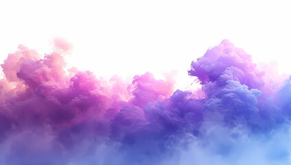Vibrant hues blend in the sky as a foggy smoke dances with the clouds, creating a mesmerizing display of color in the great outdoors - obrazy, fototapety, plakaty