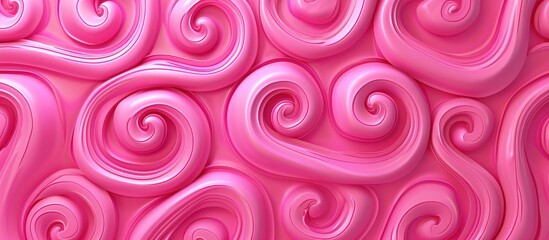 Obraz na płótnie Canvas Rendering 3D soft pink delicate cream spiral texture abstract background. AI generated image