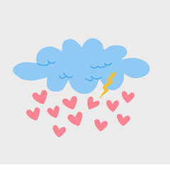 clouds and hearts