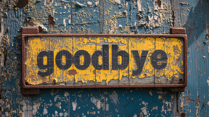 Goodbye Banner - a banner with the word 'goodbye' written on it Gen AI