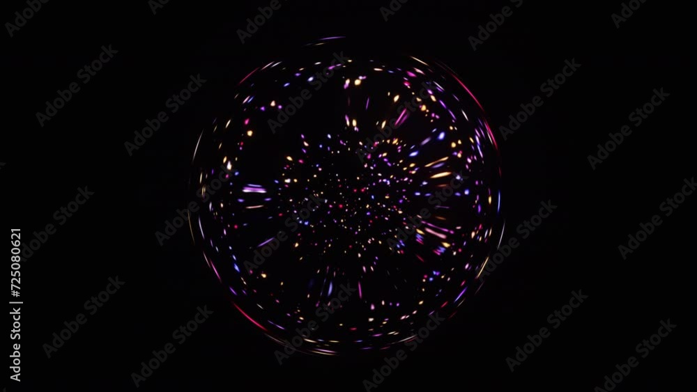 Canvas Prints bright colorful crystal ball with seamlessly flowing particles rotating in the universe. magic 3d sp