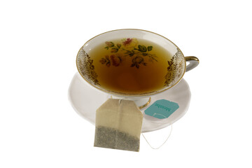 tasse de thé de menthe verte avec sachet de diffusion - 725082074