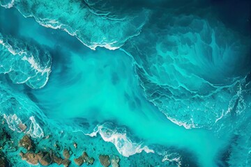 Sea Aerial view, Top view,amazing nature background.The color of the water and beautifully bright.Azure beach with rocky mountains and clear water. flying drone