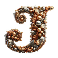 Fototapeta premium Isolated 3D Letter on a Clear PNG Canvas Generative AI 