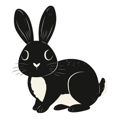 A Full Body Black Silhouette of a Rabbit 2