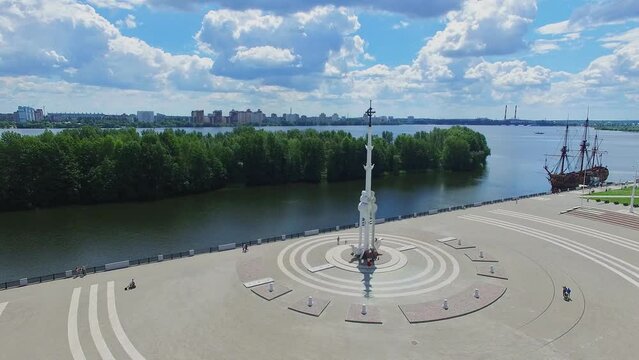 Rostral column on Admiralteyskaya square and Museum Gott Predestination