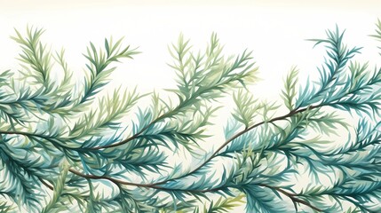 seamless background with coniferous branches pattern, coniferous, fir, 