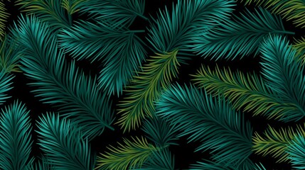 seamless background with coniferous branches pattern, coniferous, fir, 